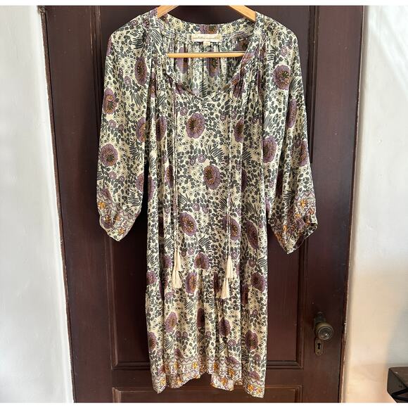 NATALIE MARTIN | Stevie Mini Swing Dress - Vintage Floral  Sand | Size Small - Picture 5 of 10